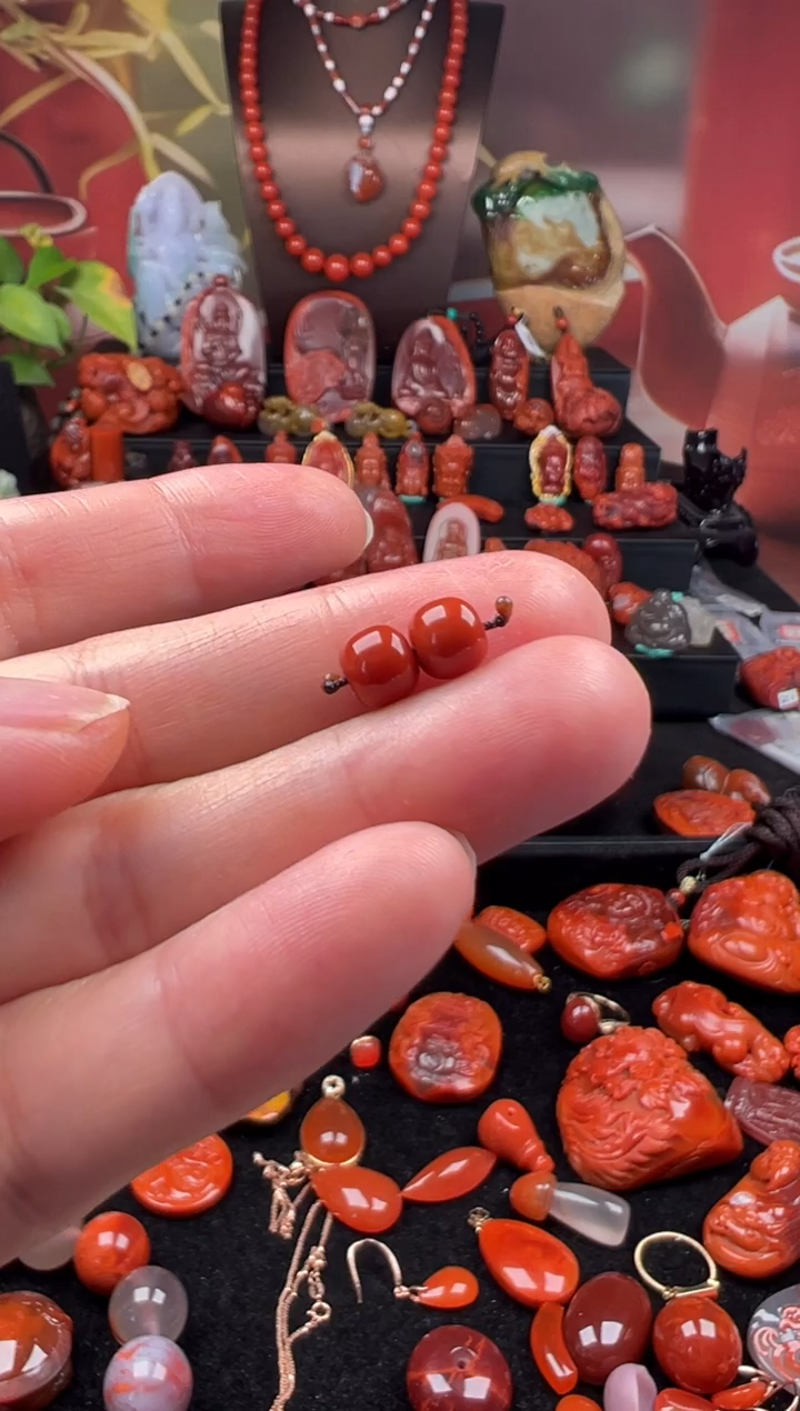 未镶嵌单珠南红玛瑙海***朵单珠