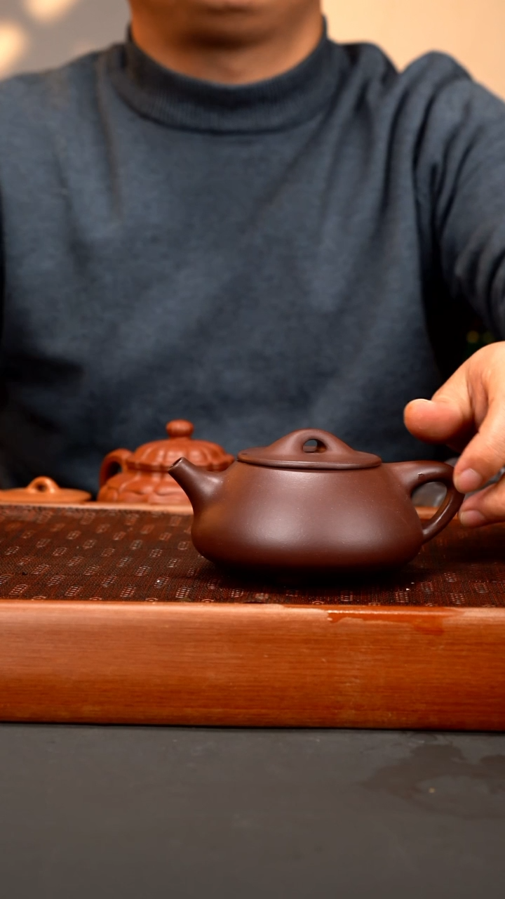 【闪购商品】紫砂茶壶 完美底槽清景舟石瓢