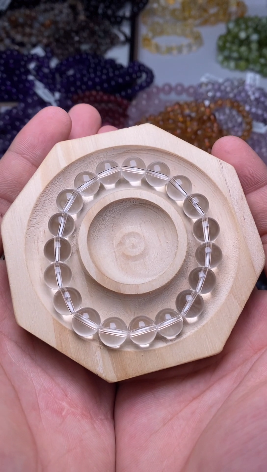 水晶手链未镶嵌白水晶10MM  多样性发其一
