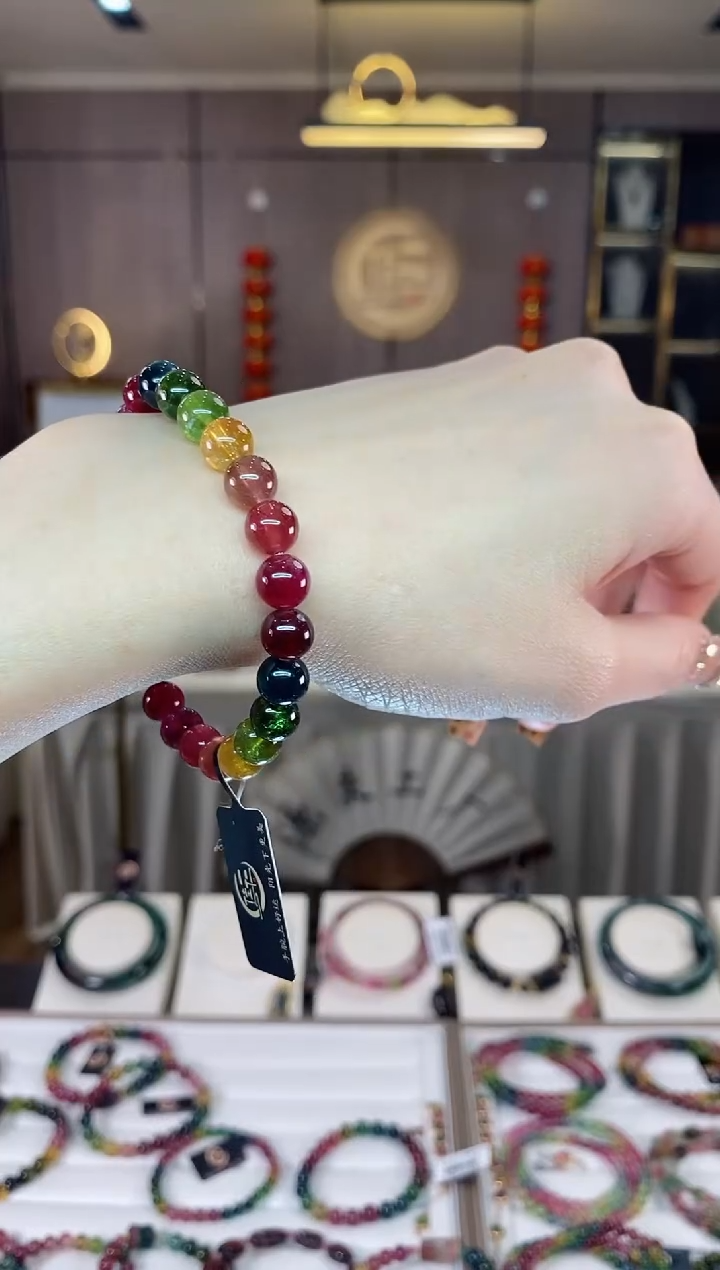 【闪购商品】碧玺单圈手串7mm+未镶嵌一物一证dan