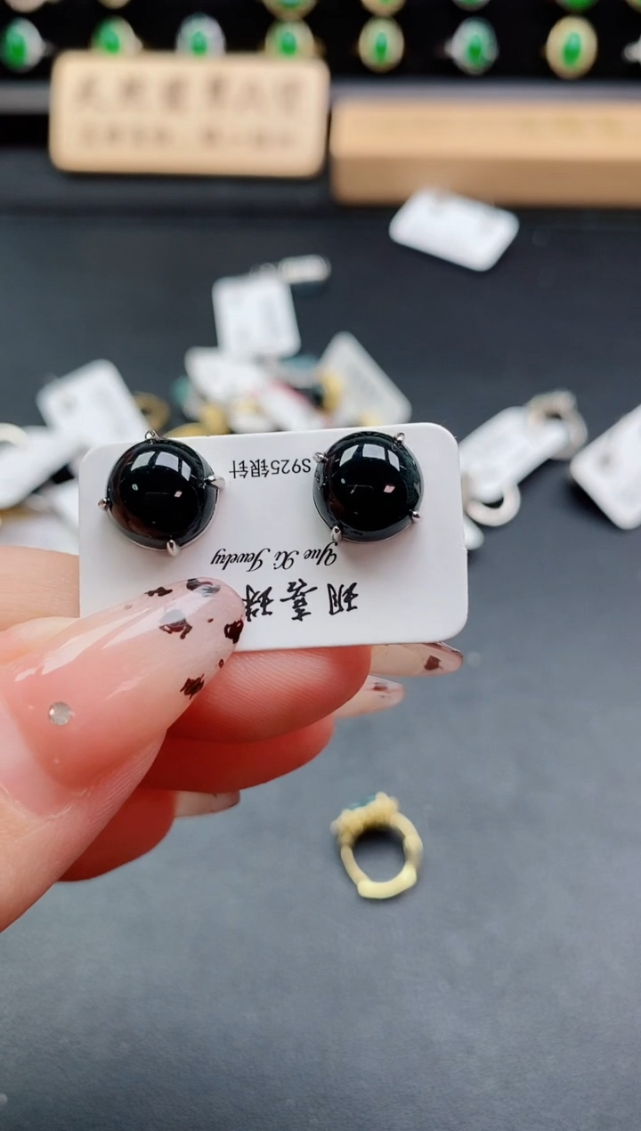 银S925镶嵌戒指翡翠1