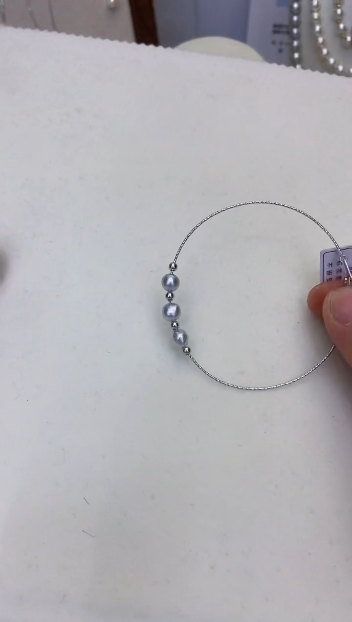 银S925镶嵌海水珍珠饰品真多麻色设计款手链
