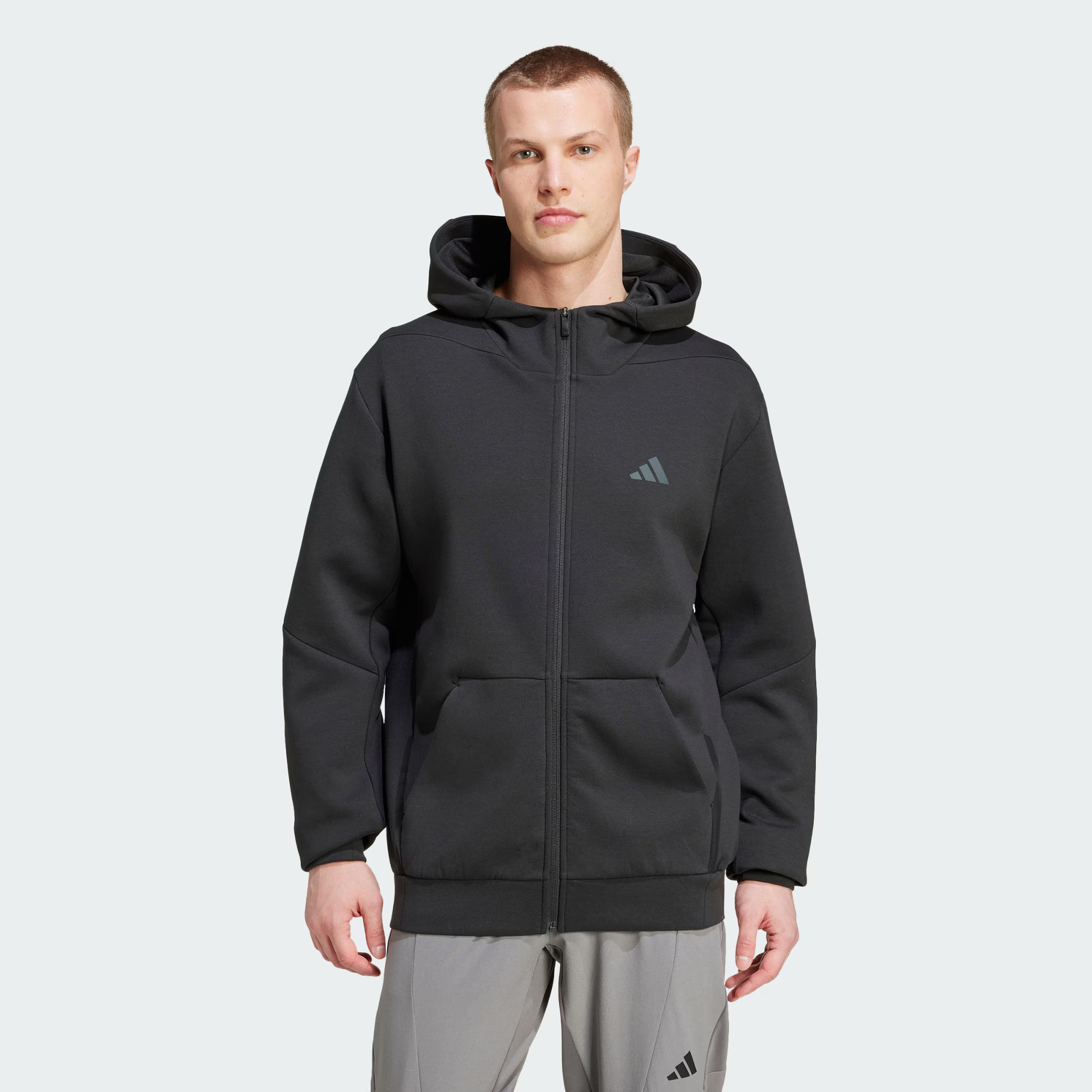 adidas/阿迪达斯速干太空棉挺阔有型运动连帽夹克外套IY1131