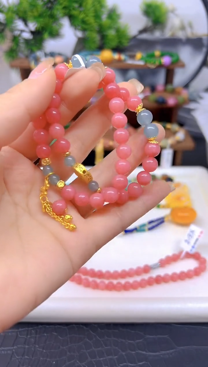 菱锰矿（红纹石）未镶嵌手链S660