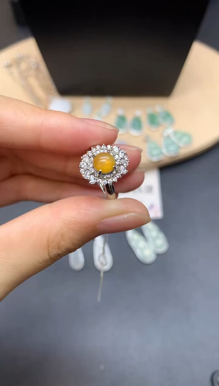 【闪购商品】翡翠戒指银S925镶嵌蛋面【无服务费】