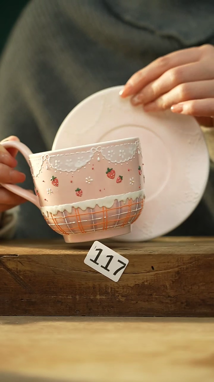 【闪购商品】瓷片新品！设计师款手绘/咖啡杯 喜喜