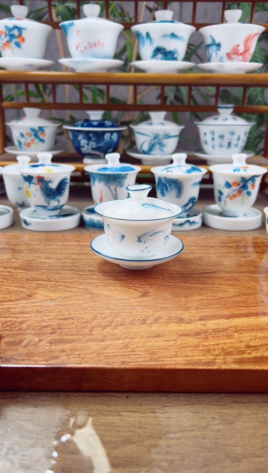 【闪购商品】微瑕荷花鱼聚80ml三才盖碗