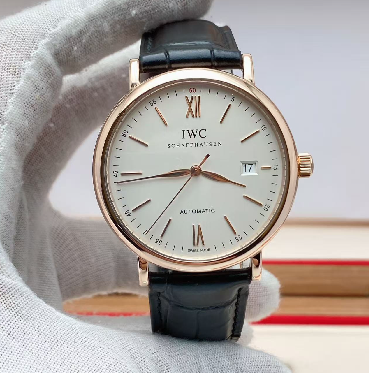 99新 IWC/万国 万国波涛菲诺红60自动机械表径40
