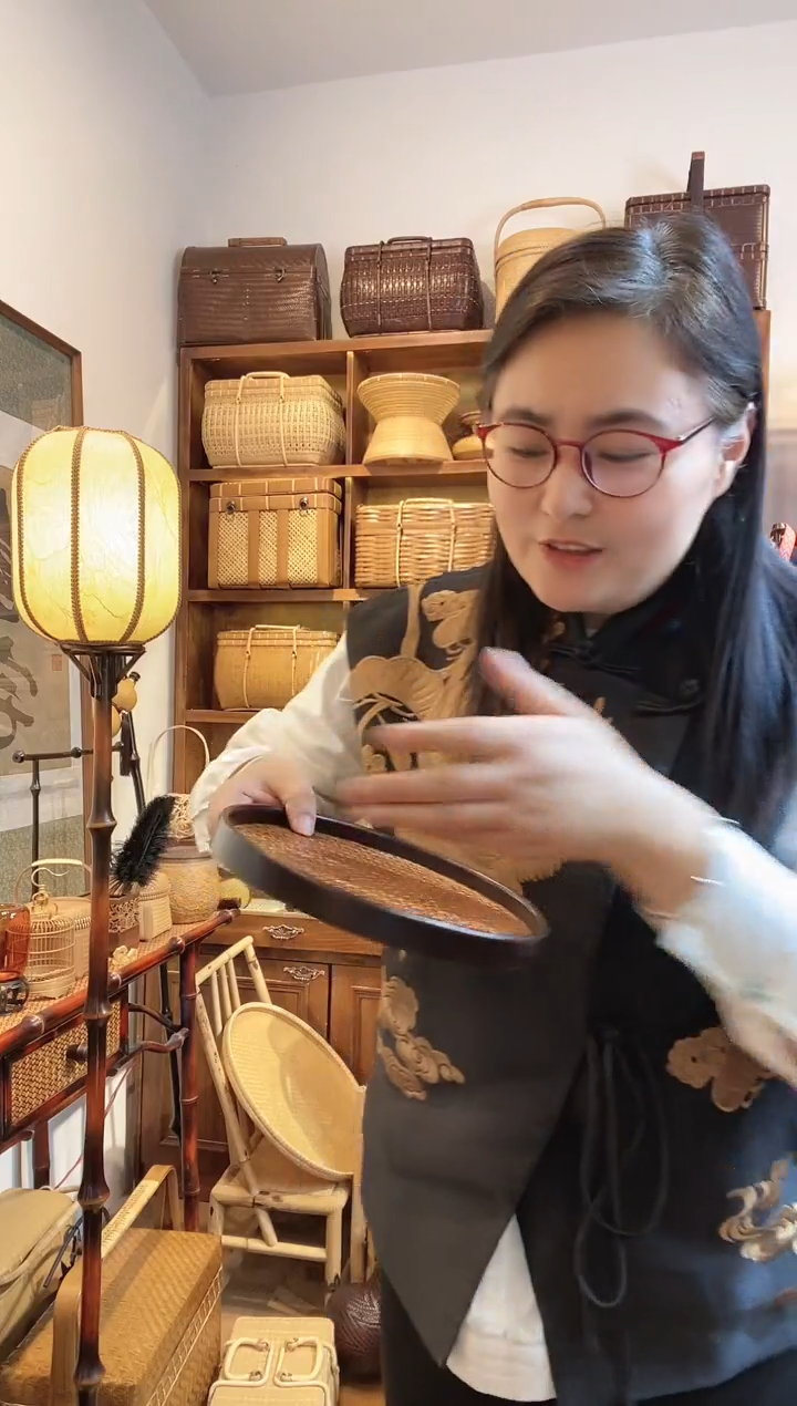 【闪购商品】手工竹编圆形干泡盘