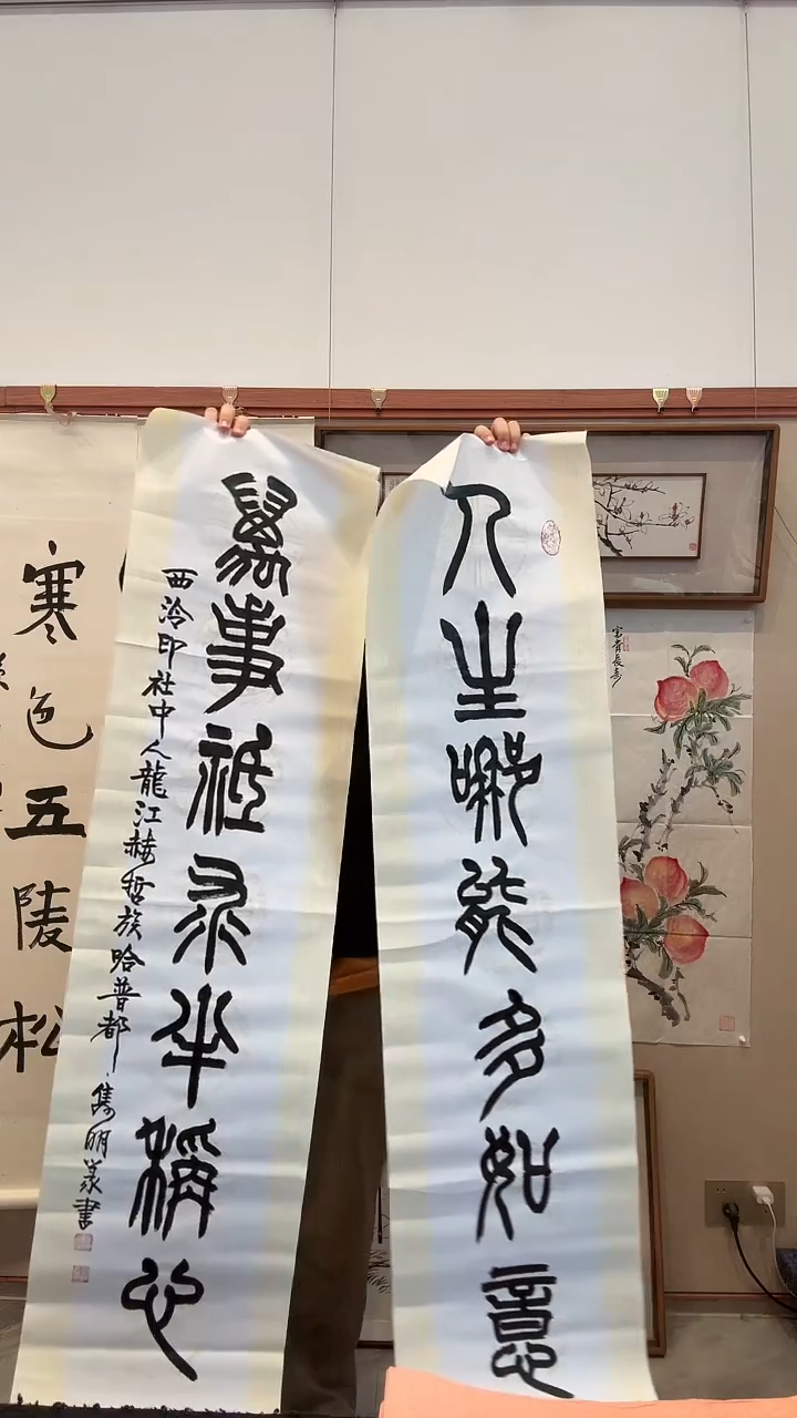 书法j赵老师书法对联作品一件