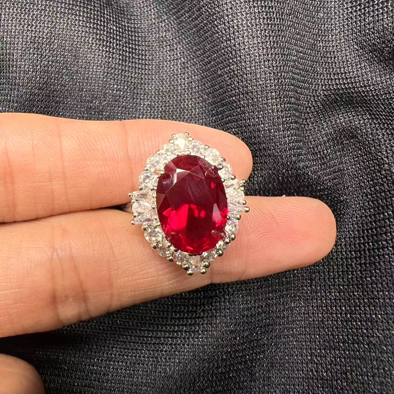 合金合成锆石戒指 【高端潮玩】合成培育红宝戒指-气质显白31