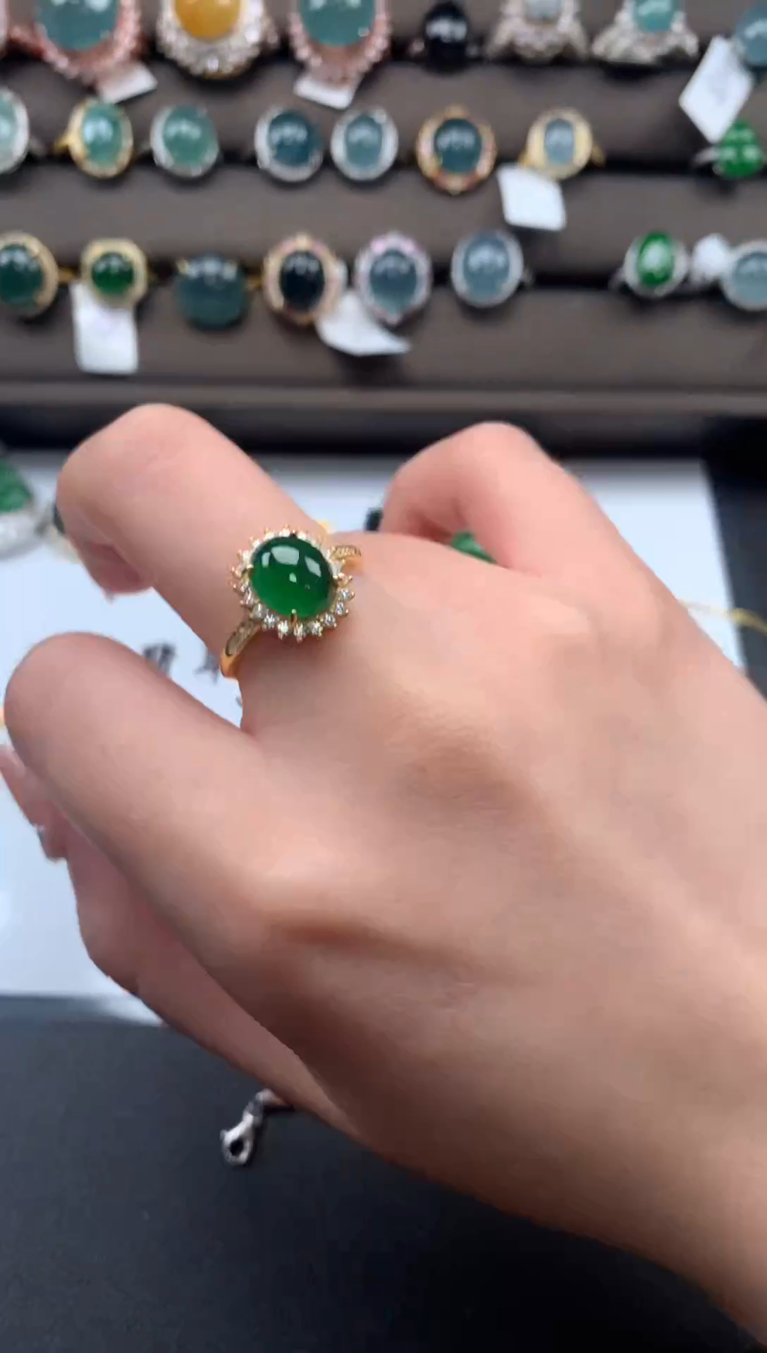 【闪购商品】翡翠戒指银S925镶嵌45214124