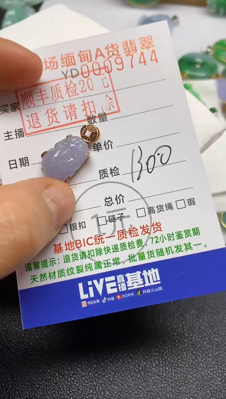 【闪购商品】翡翠颈饰18K金镶嵌貔貅