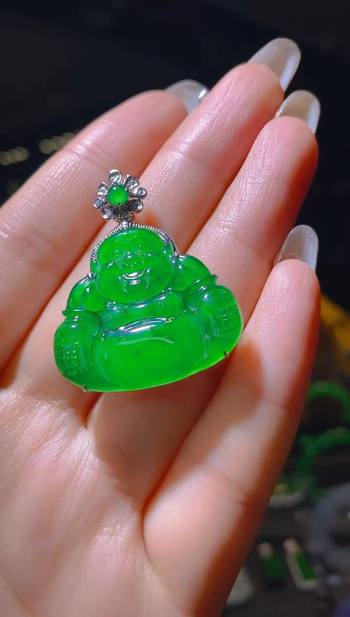 【闪购商品】翡翠吊坠(赠链)18K金镶嵌015    