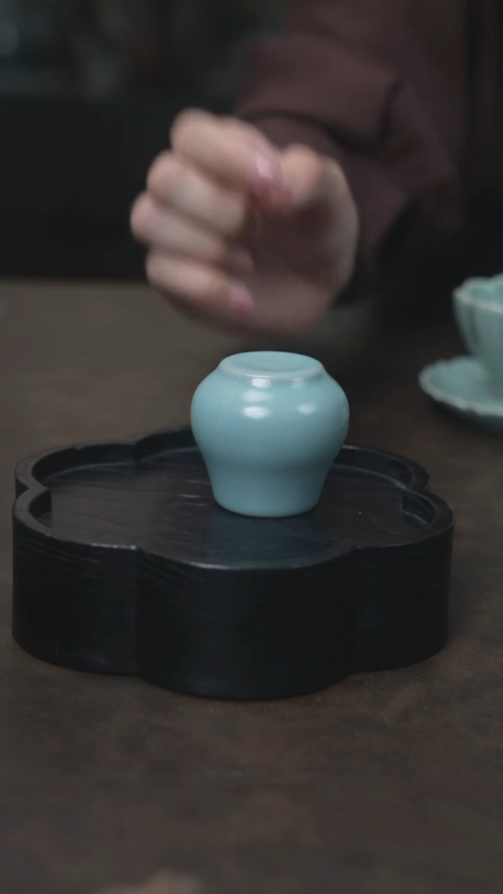 束腰盖置 汝瓷 （拾汝）（天青）