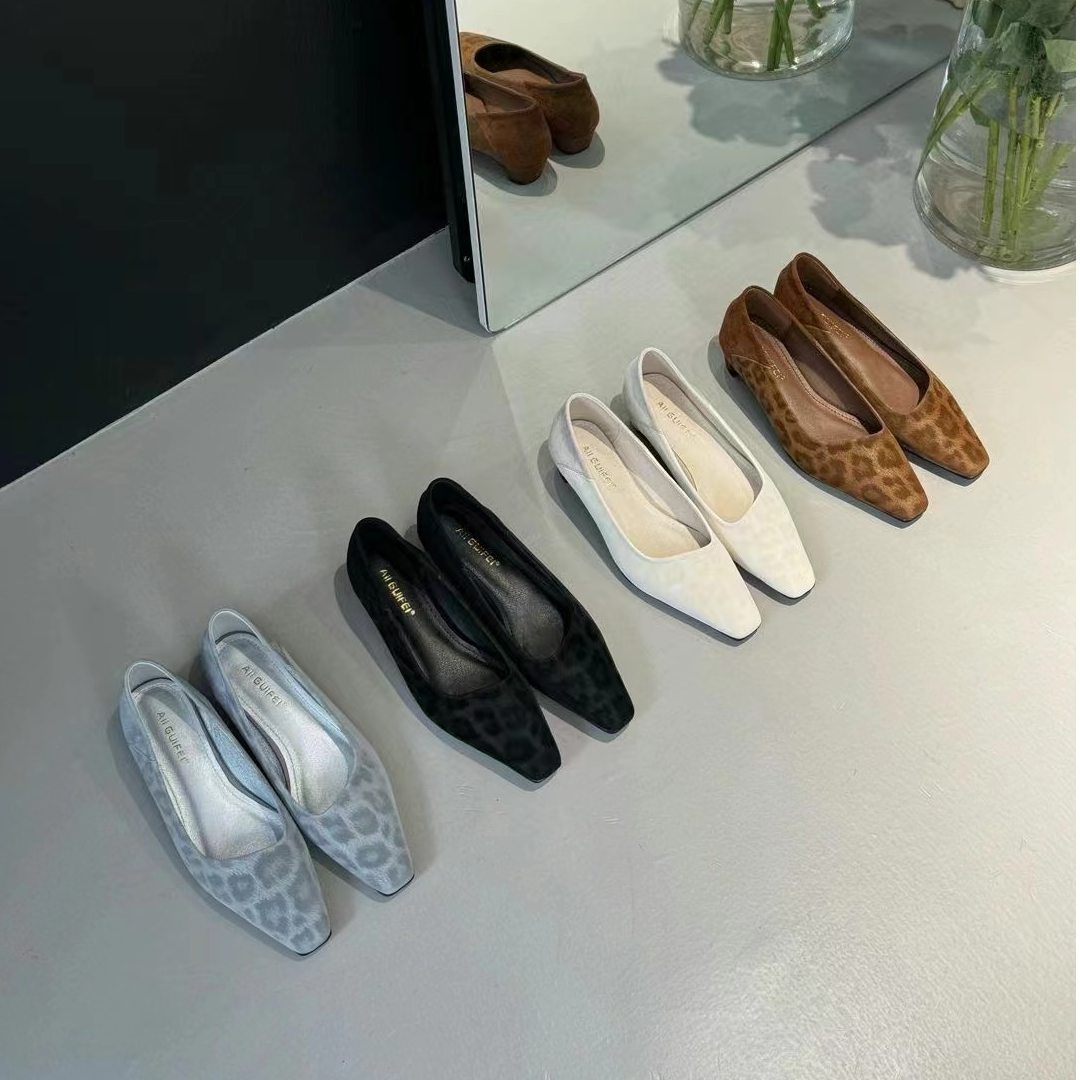 【tianai shoes】气质单鞋尖头软底时尚浅口法式百搭跟鞋