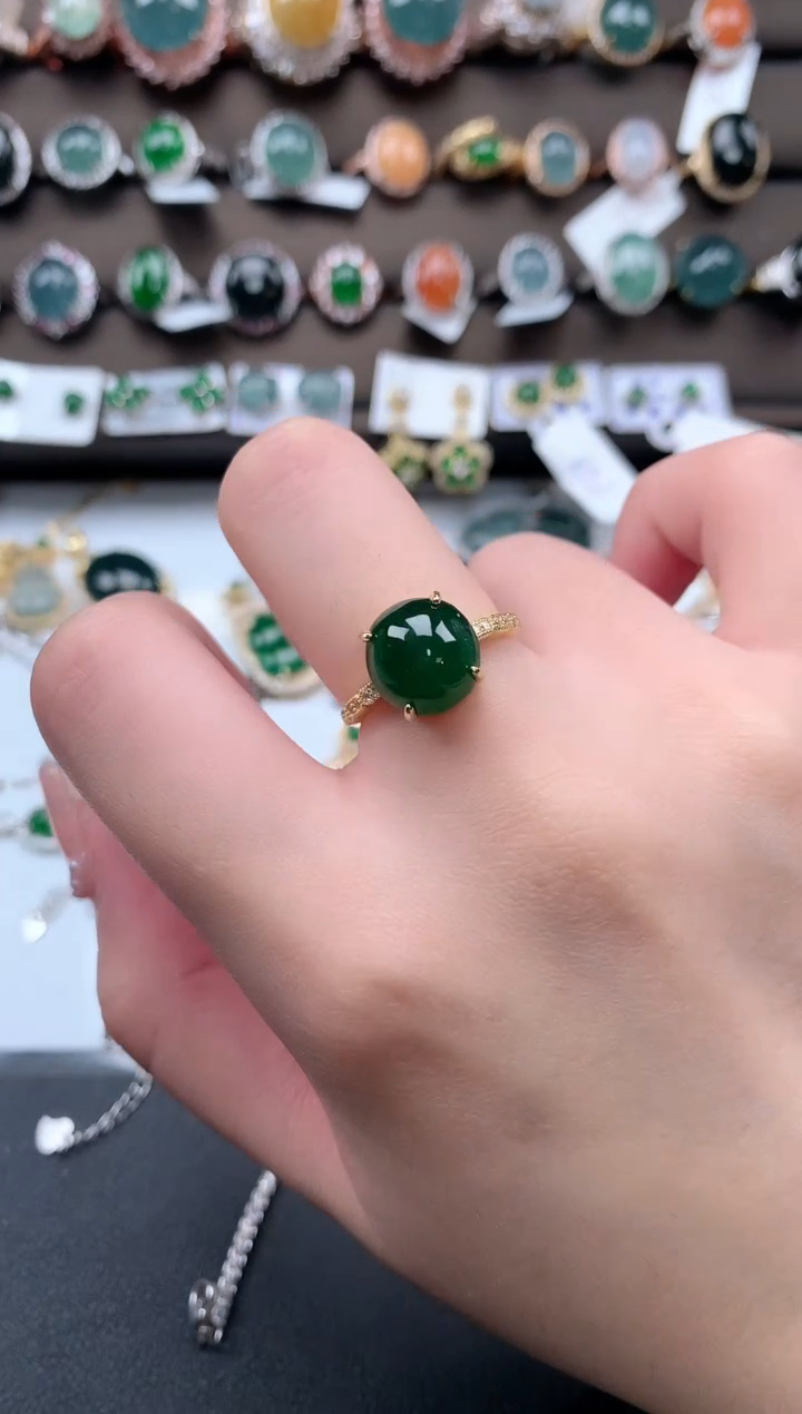 【闪购商品】翡翠戒指银S925镶嵌751251