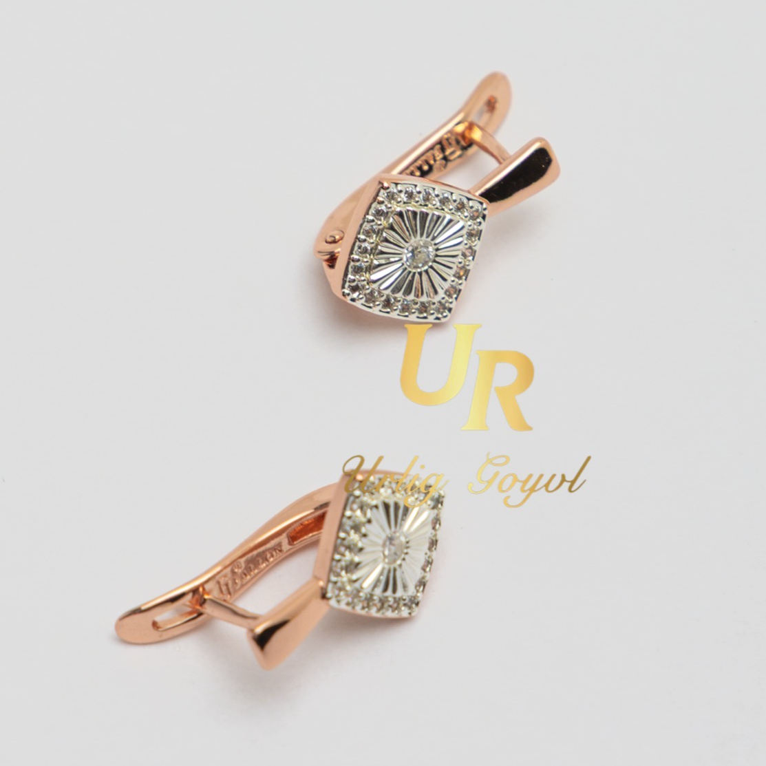 合金耳饰 14-UR【顺丰包邮-无运费险】轻奢扣 玫瑰金色民族耳饰