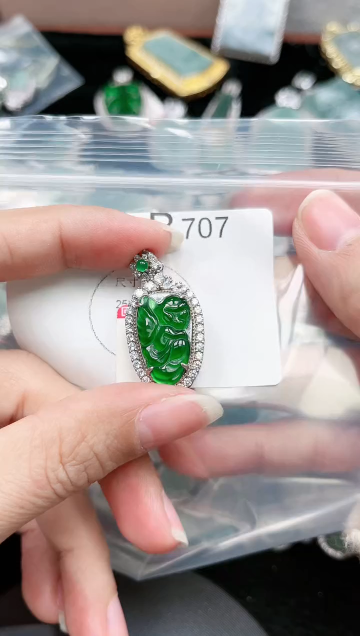 【闪购商品】翡翠颈饰未镶嵌赠皮绳707