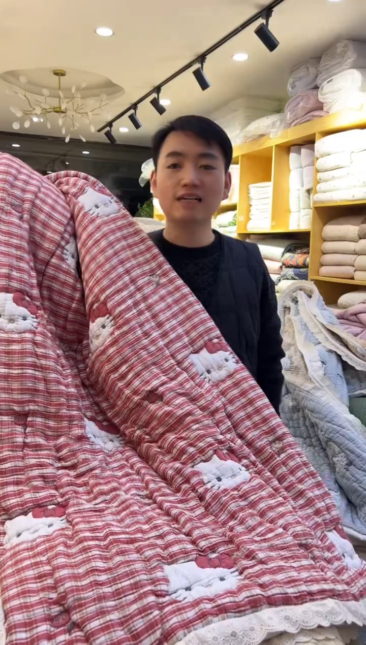 棉纱布被 花花猫   