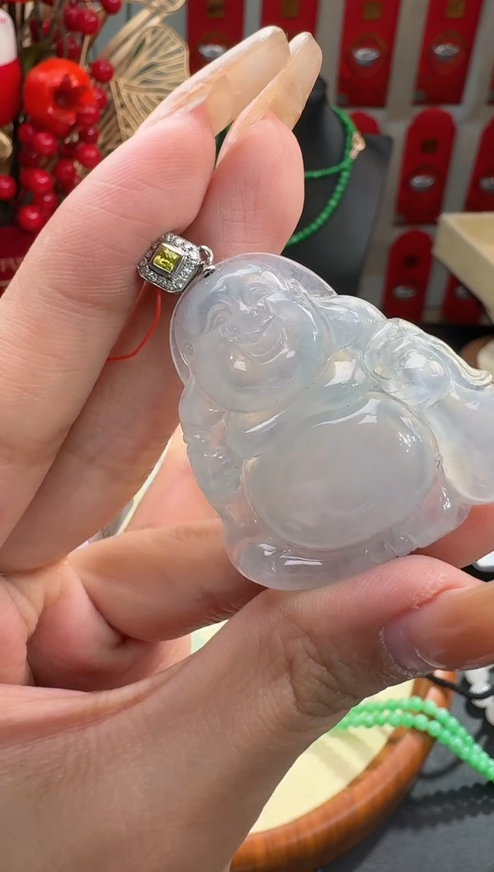 【闪购商品】翡翠颈饰18K金镶嵌挂件