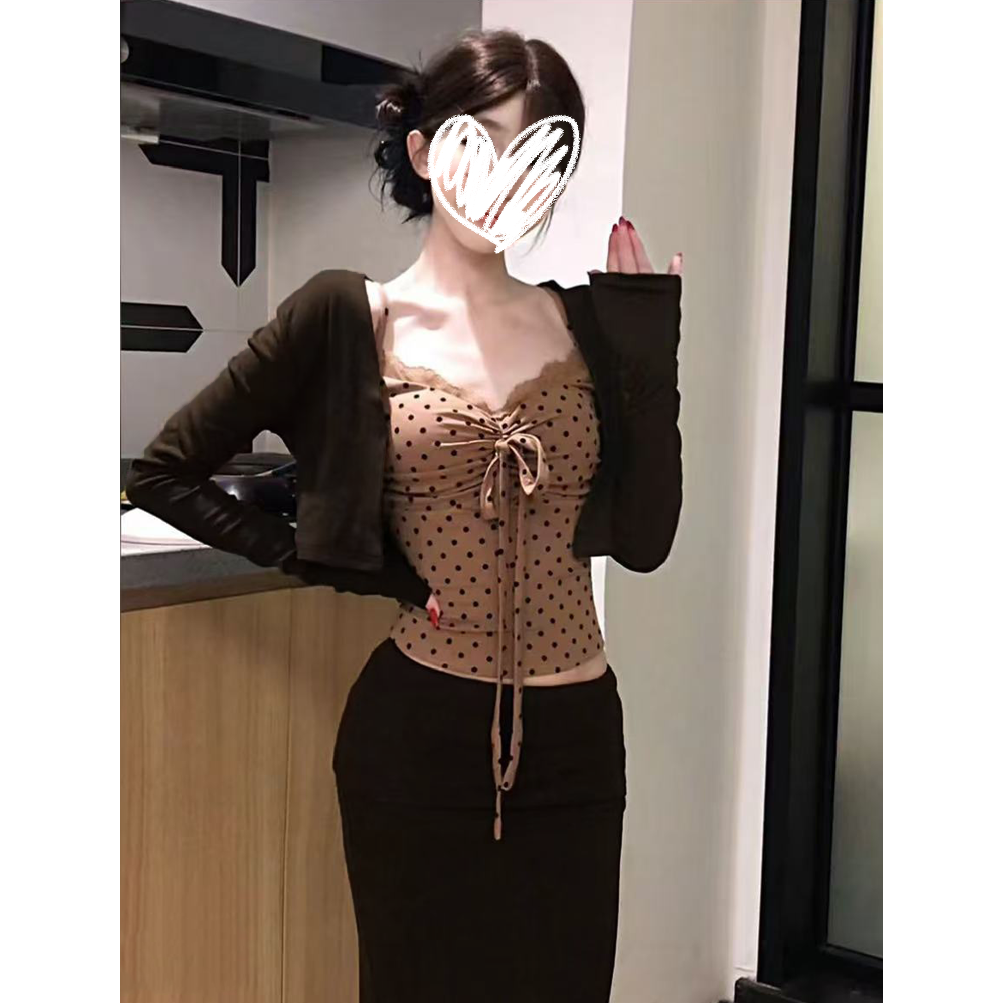 秋季新款显瘦遮肉显身材收腰氛围感半裙套装Q 9487#