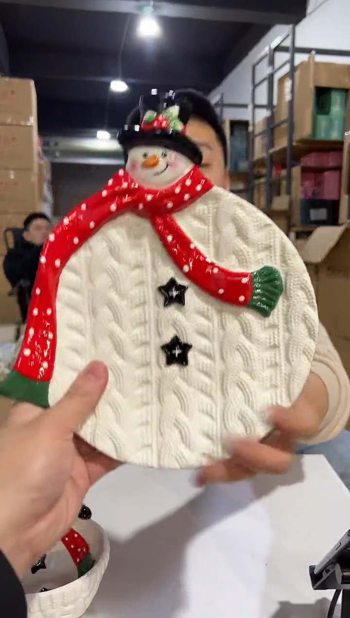【闪购商品】杯特雷西原盒雪人盘子A