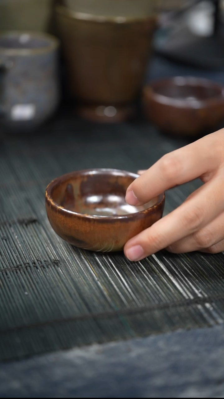 浪鬼家釉绘柴烧德*杯