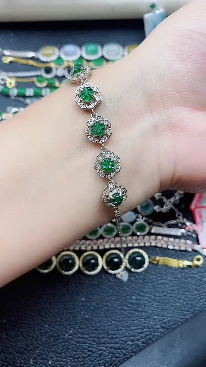 银S925镶嵌戒指翡翠1