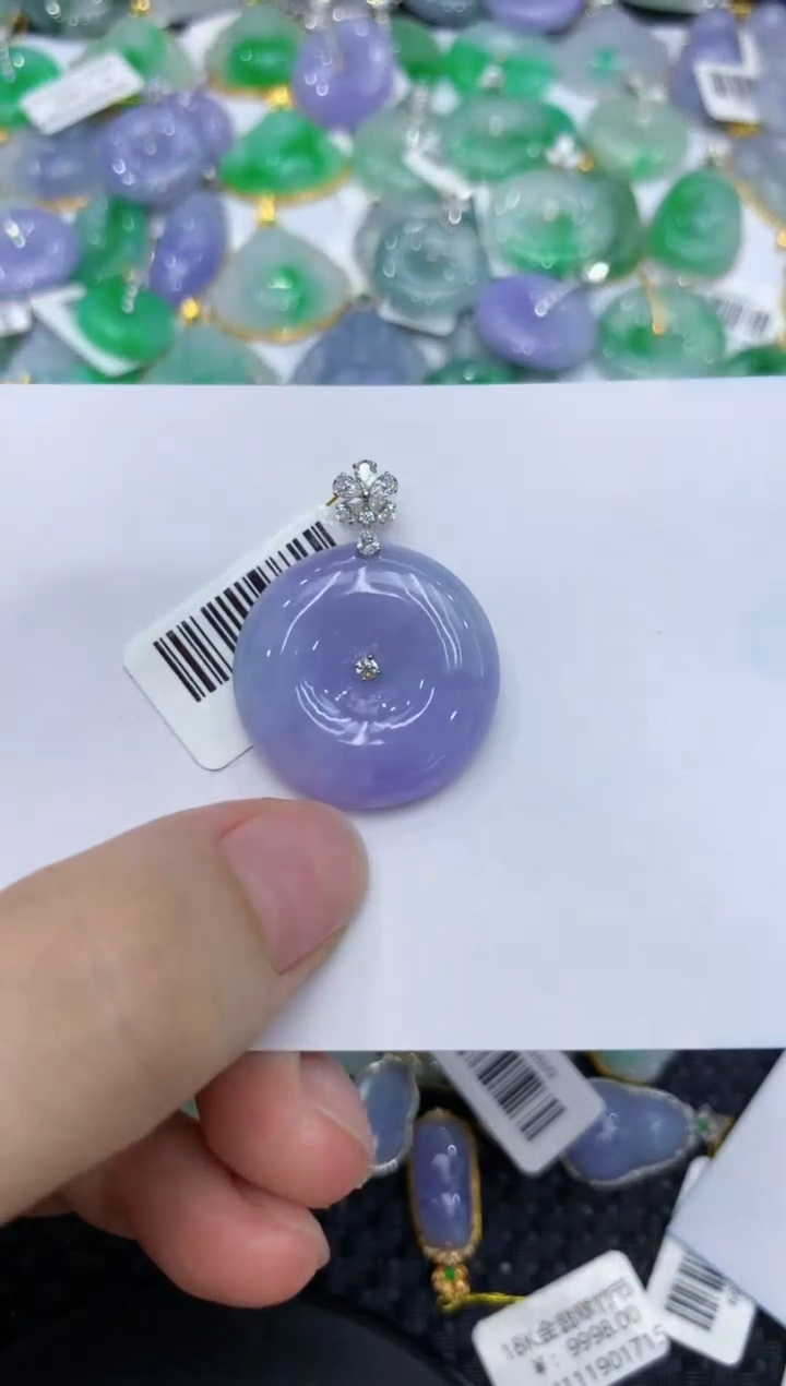 【闪购商品】翡翠颈饰18K金镶嵌1112111111