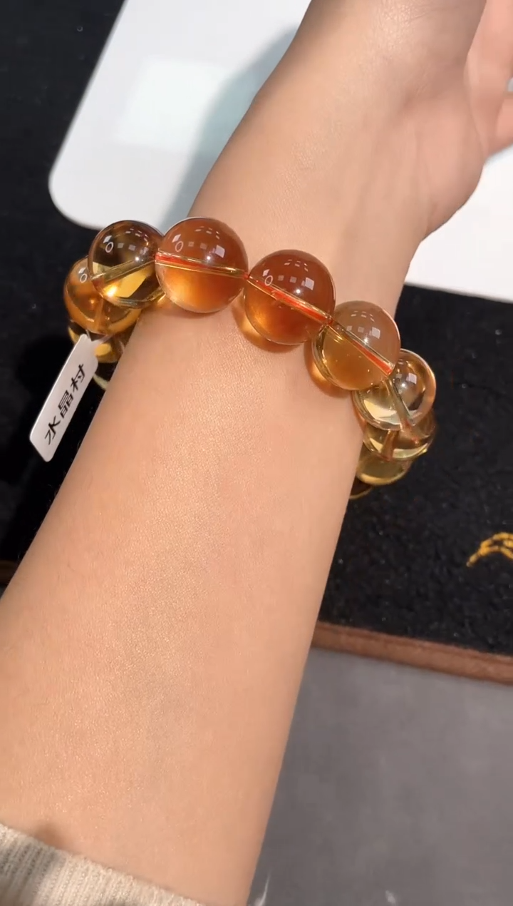 【闪购商品】水晶手链未镶嵌20号黄水晶单圈16mm