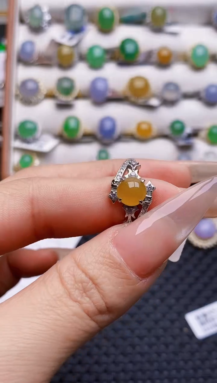 银S925镶嵌戒指翡翠3010