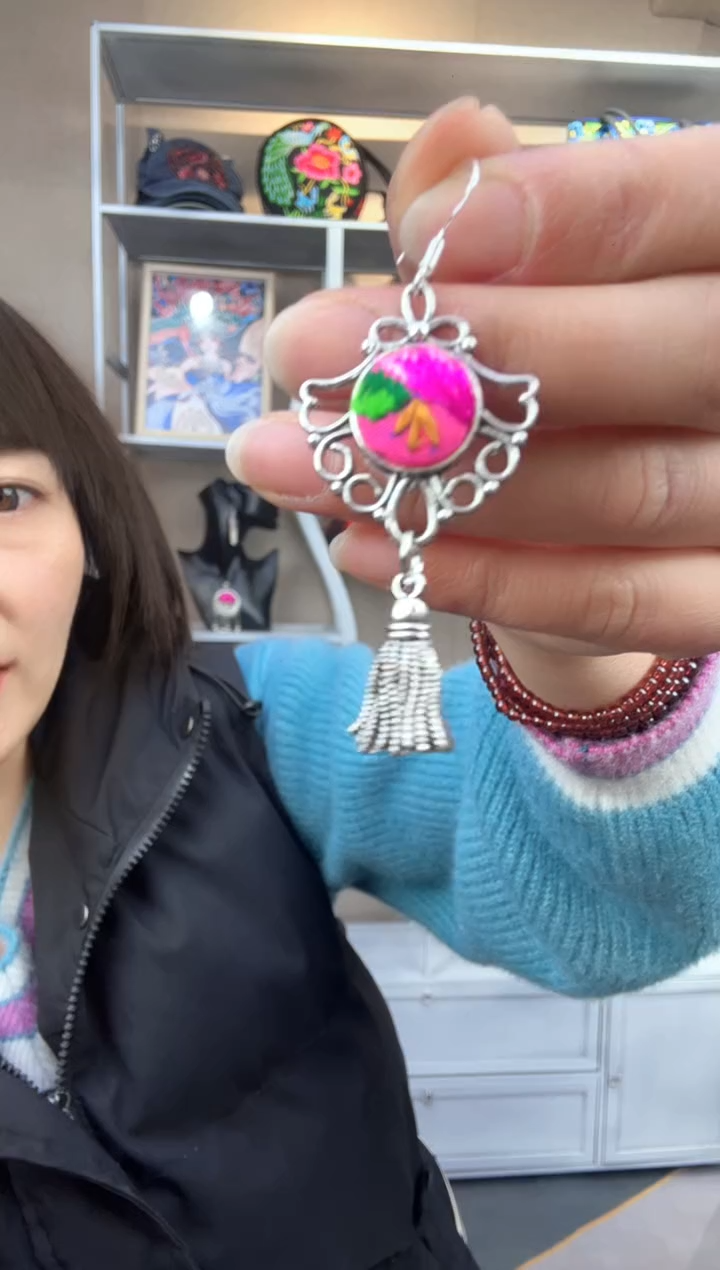 【闪购商品】织绣非遗手工刺绣耳环