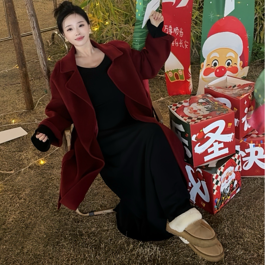 【柒柒专属】【西西里羊绒大衣】爆款加厚气质纯手工双面羊绒大衣