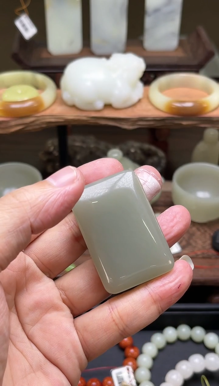 【闪购商品】和田玉吊坠未镶嵌D且末青白玉无事牌31002