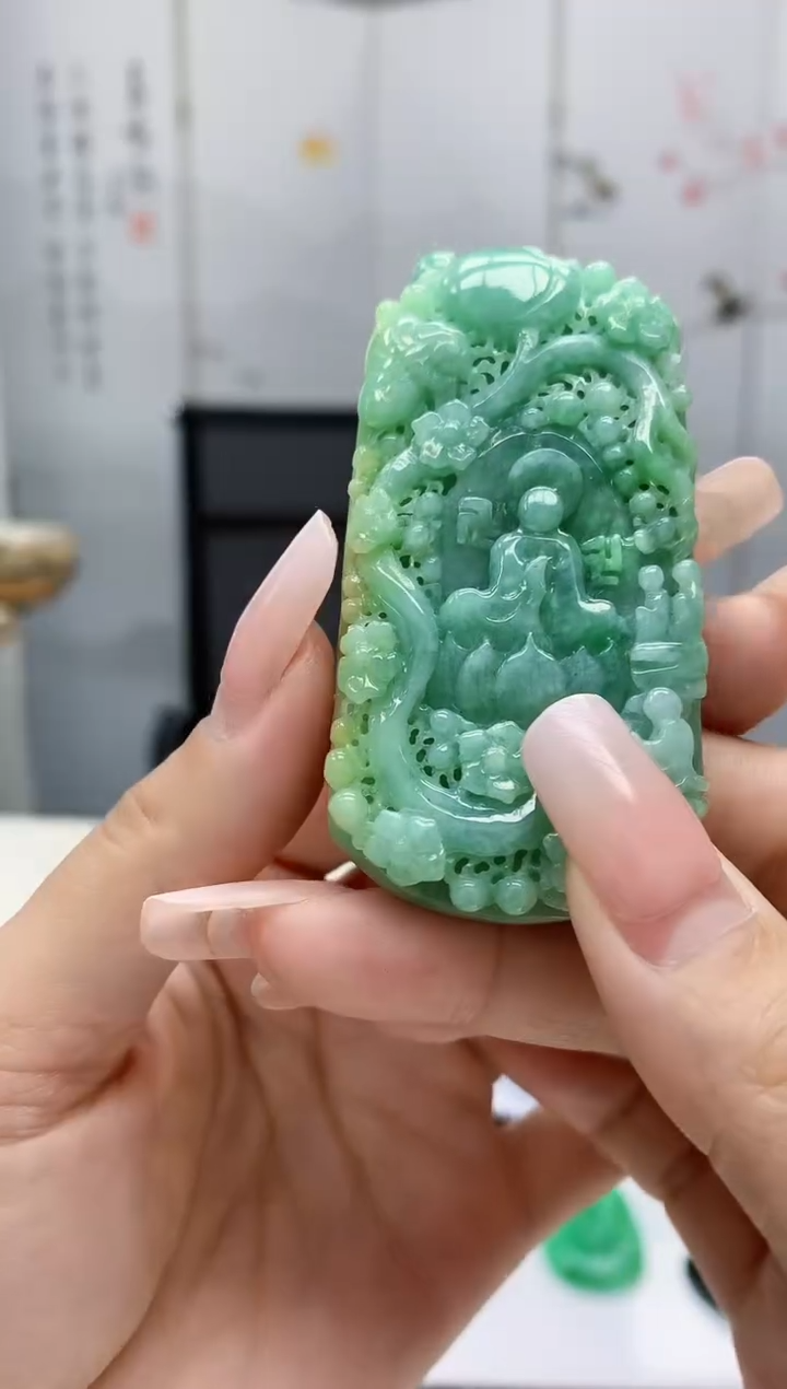 【闪购商品】定制翡翠未镶嵌5152lr-毛货挂件119