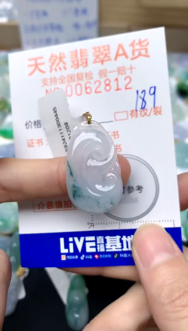 【闪购商品】翡翠颈饰18K金镶嵌189 天然A货翡翠