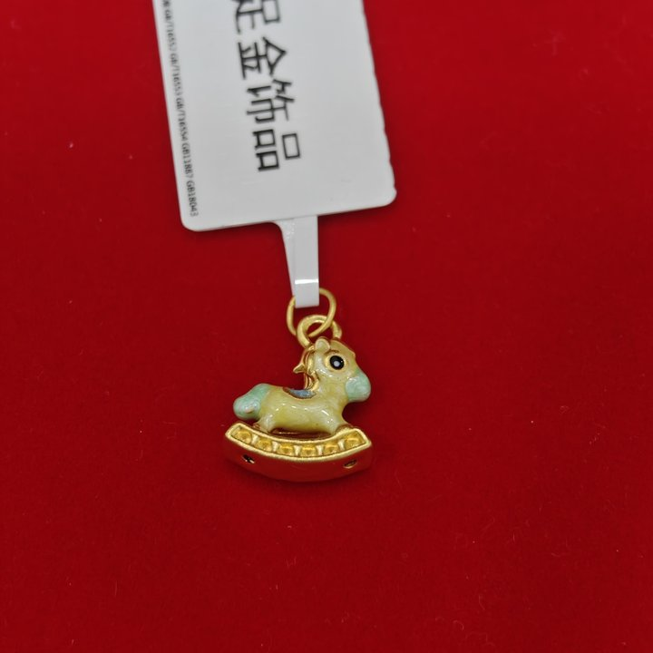 【莹莹专享】足金999投资金 黄小马（蓝尾巴） ZP 0.39纳金添福