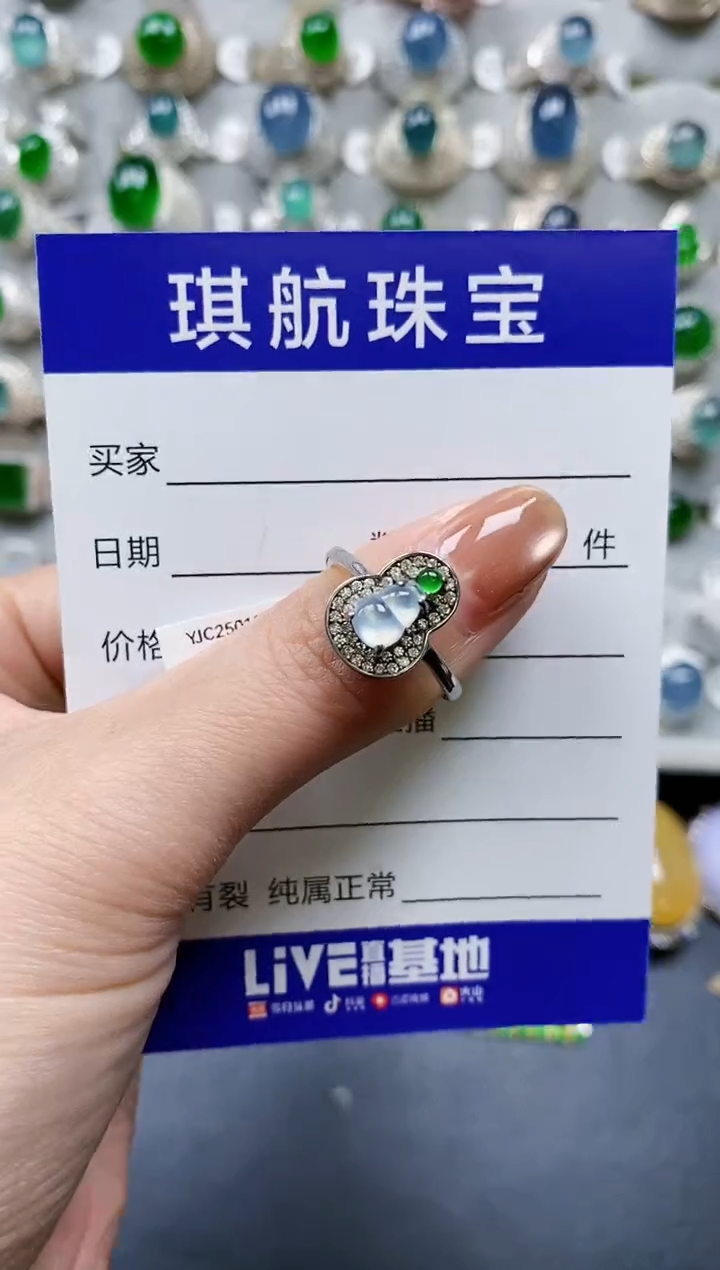 【闪购商品】翡翠戒指银S925镶嵌0668