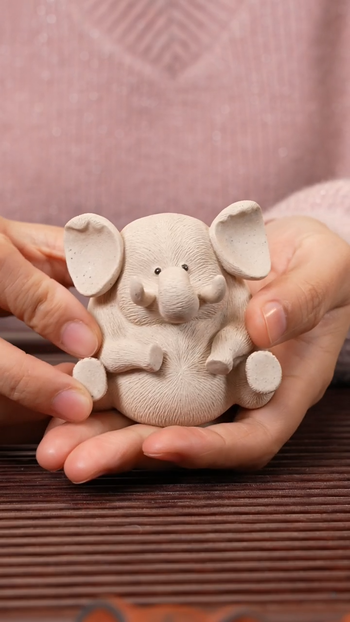 【闪购商品】紫砂茶宠白段小象