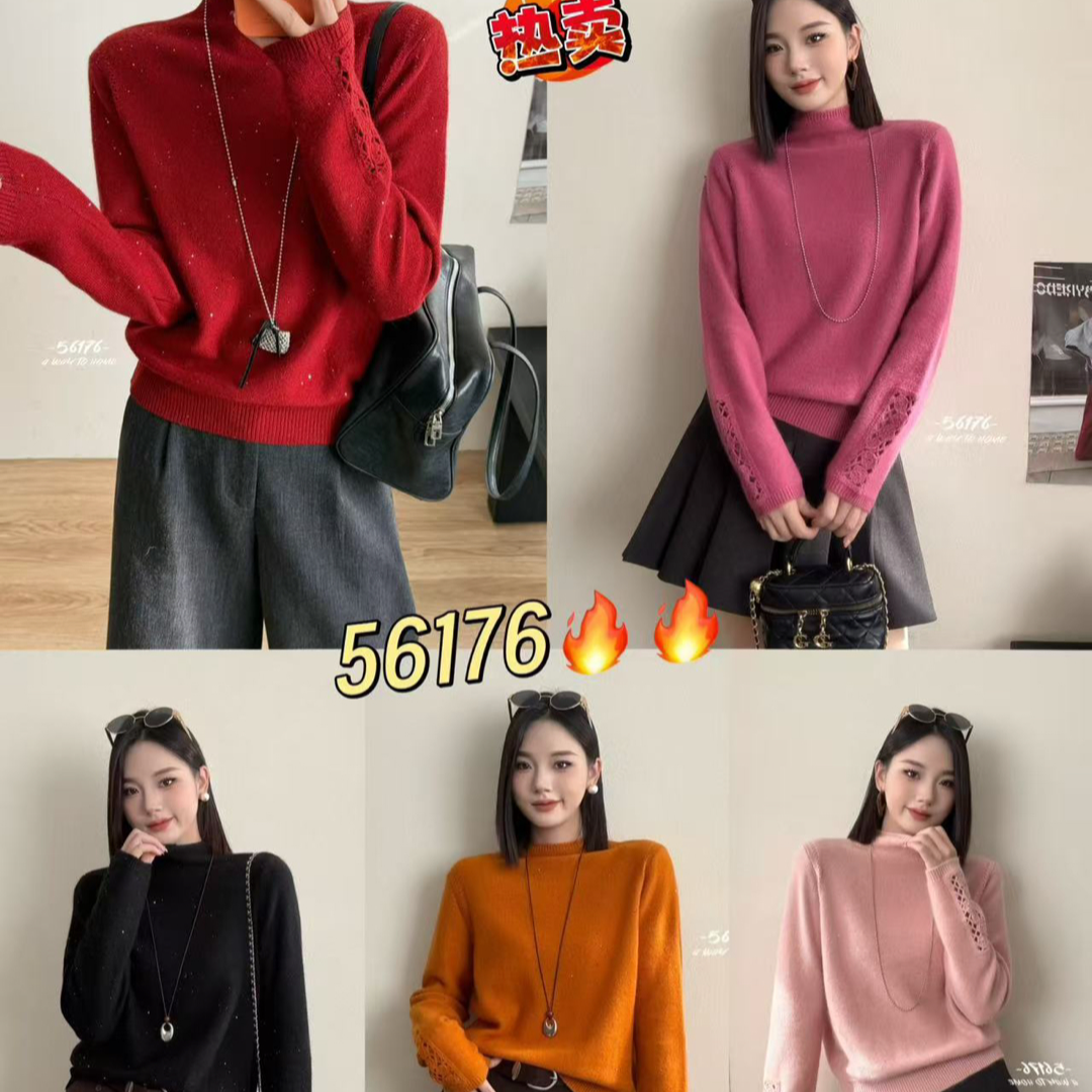 [ W i F i ]56176欧货细闪亮片羊毛衫(衣长58)