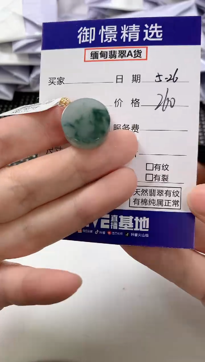 翡翠18K金镶嵌颈饰2       
