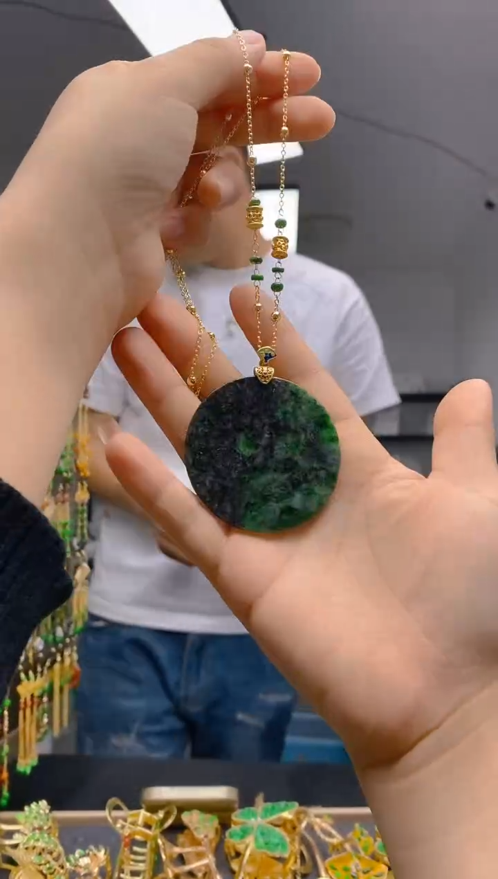 【闪购商品】翡翠耳饰合金0217翡翠锁骨链