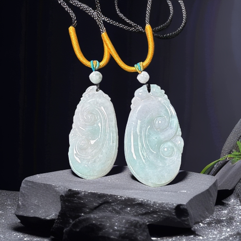 天然缅甸A或翡翠精雕如意挂件多样性发货一件