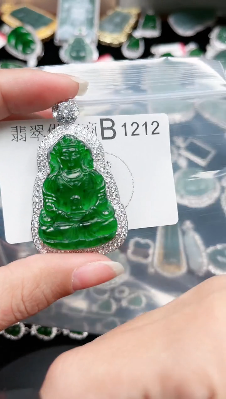 【闪购商品】翡翠颈饰未镶嵌赠皮绳1212