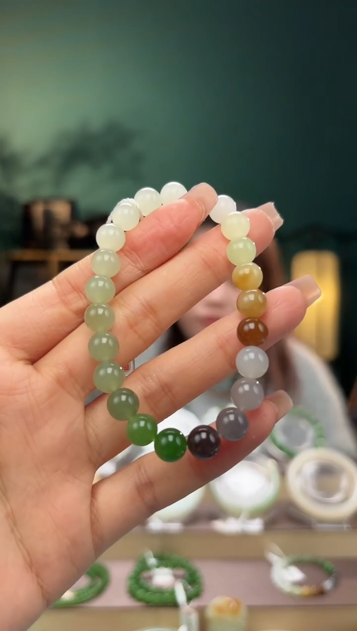 【闪购商品】和田玉手串未镶嵌卡8多宝手串多样性