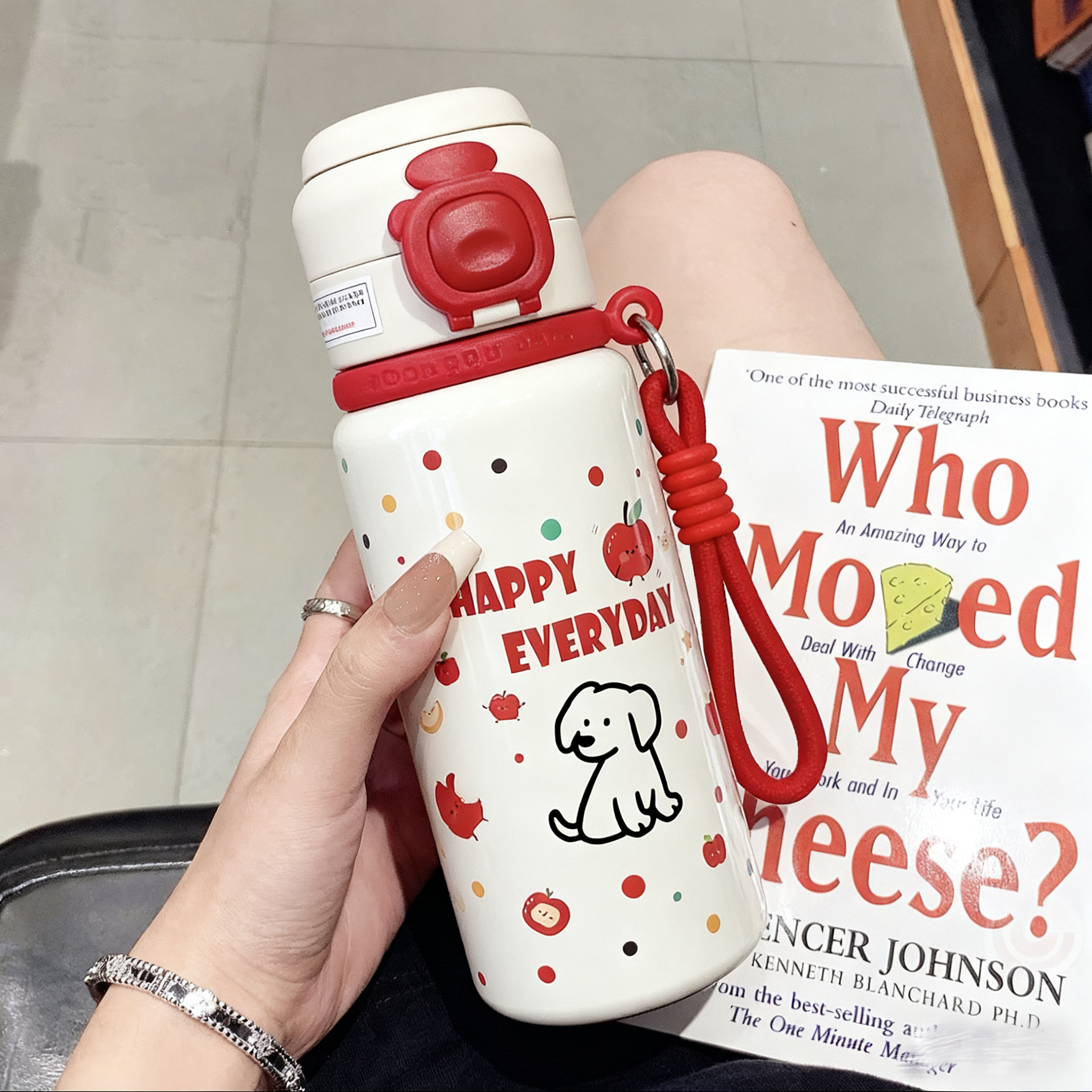 高颜值不锈钢316大容量提绳便携双饮保温杯儿童学生初中生水杯子