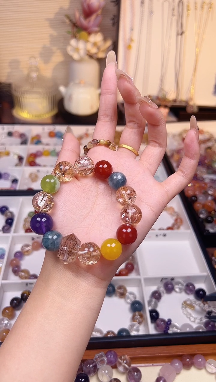 未镶嵌手串水晶青花瓷