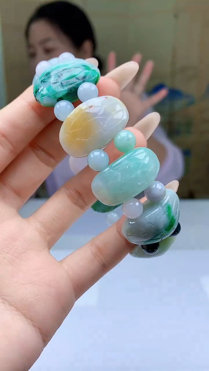 【闪购商品】定制翡翠未镶嵌4902ty-毛货手串22