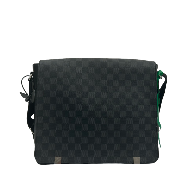 95新 LouisVuitton/路易威登 98新/黑棋盘格邮差包中号-R19